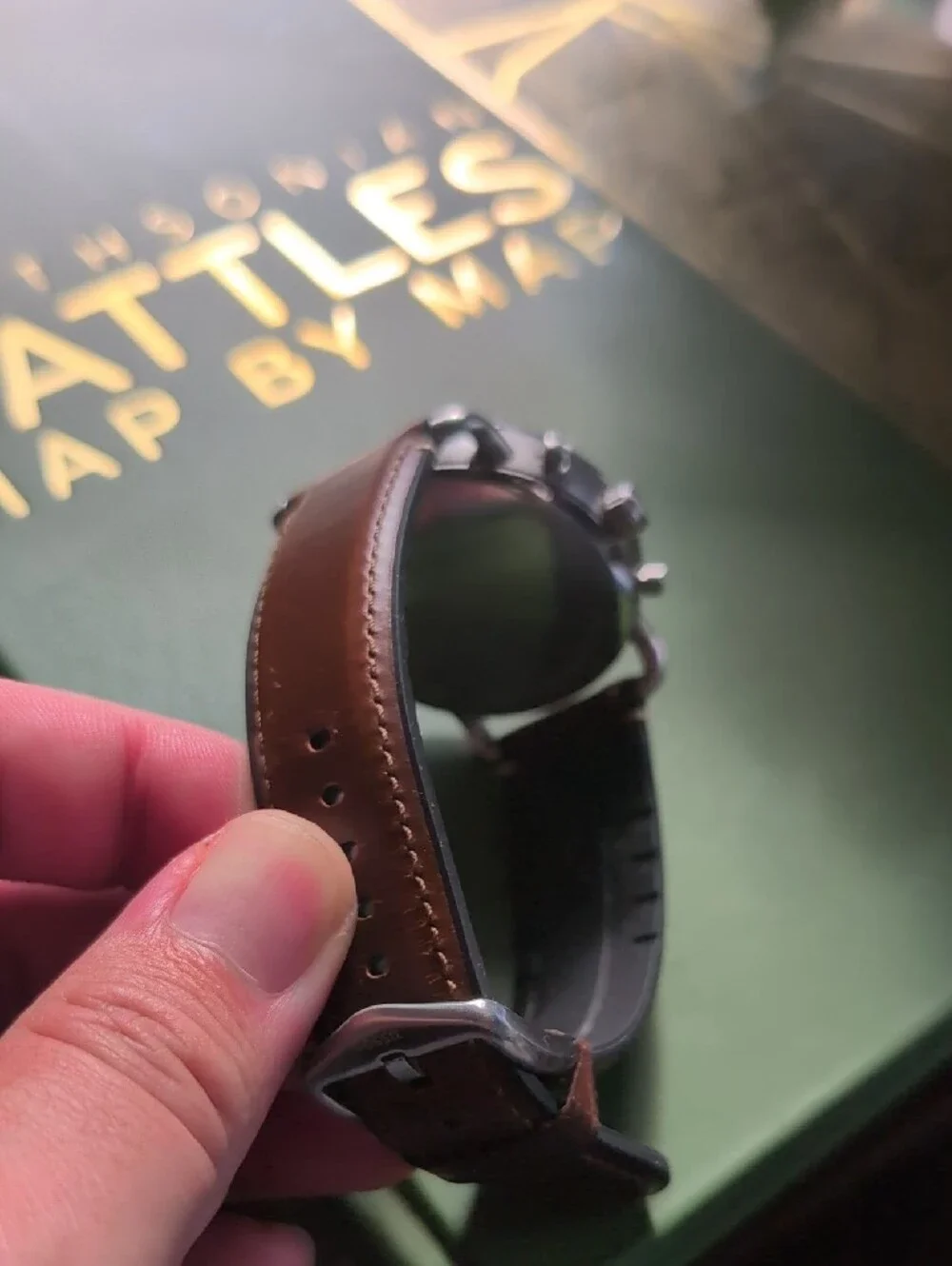 42MM White Dial, Brown Leather Watch